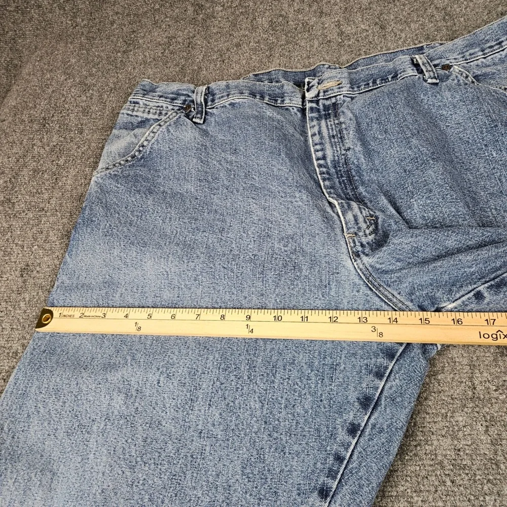 Wrangler Mens Carpenter Jeans 42x32 Light Wash Denim Utility Work Pants 94LSWDV